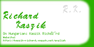 richard kaszik business card